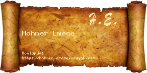 Hohner Emese névjegykártya